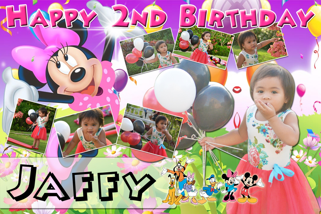 Minnie Mouse sample tarpaulin design for first birthday